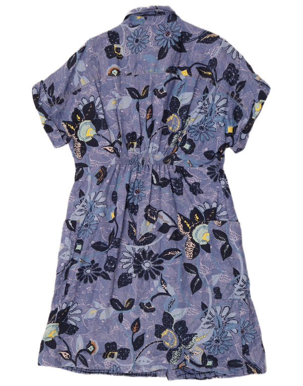 White Stuff Γυναικείο Πουκάμισο Φόρεμα UK 12 Medium Blue Floral Λινό
