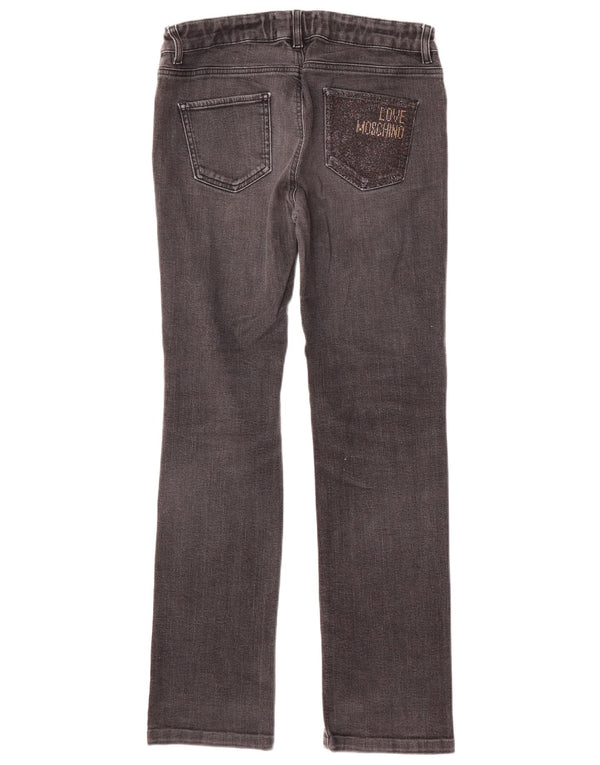 Γυναικείο τζιν ίσιο MOSCHINO W30 L31 μαύρο βαμβακερό