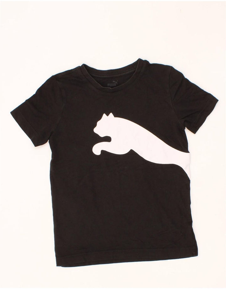 PUMA Boys Graphic T-Shirt Top 9-10 Years Medium Black Vintage Puma and Second-Hand Puma from Messina Hembry 