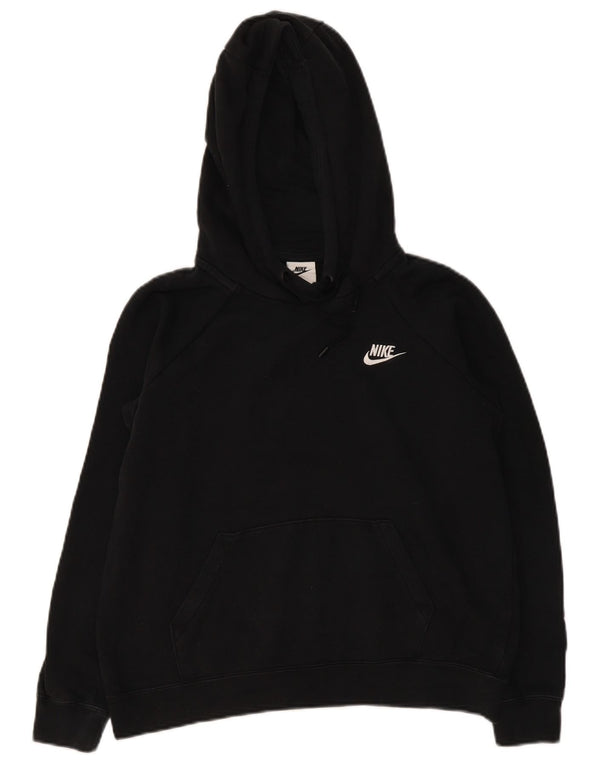 Nike γυναικείο μπλουζάκι με κουκούλα μεγάλου μεγέθους UK 14 μεσαίο βαμβακερό μαύρο