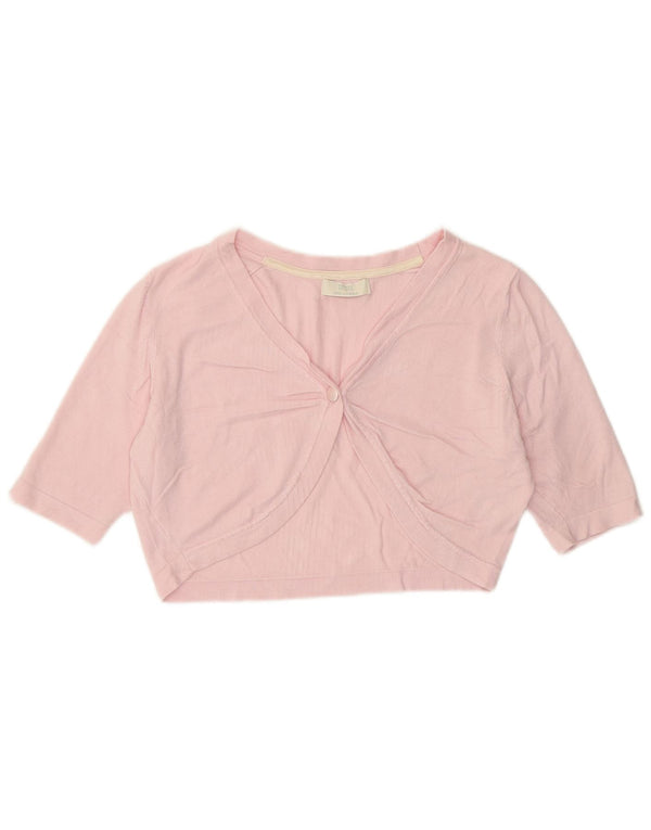 Marks & Spencer Γυναικείο Crop Ζακέτα με κοντό μανίκι UK 14 Medium Pink