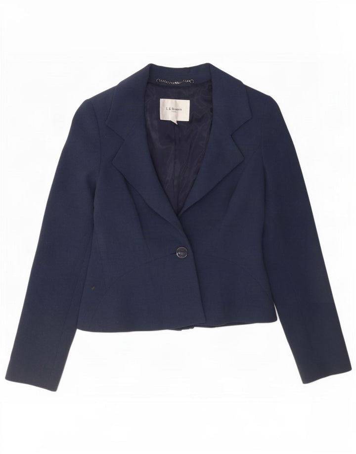 Λ.Κ. Bennett Γυναικείο μπουφάν σακάκι με 1 κουμπί UK 10 Small Navy Blue Polyester