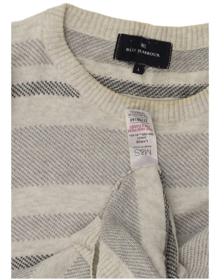 Ανδρικό πουλόβερ Marks & Spencer Blue Harbour Crew Neck Jumper Large Grey
