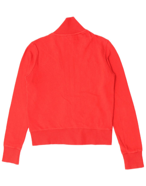 Woolrich Γυναικεία αθλητική φόρμα γραφικά Top Jacket UK 12 μεσαίο κόκκινο βαμβακερό