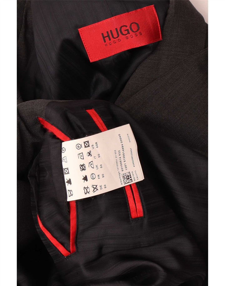 Ανδρικό σακάκι σακάκι Hugo Boss UK 50 μεγάλο μαύρο μαλλί