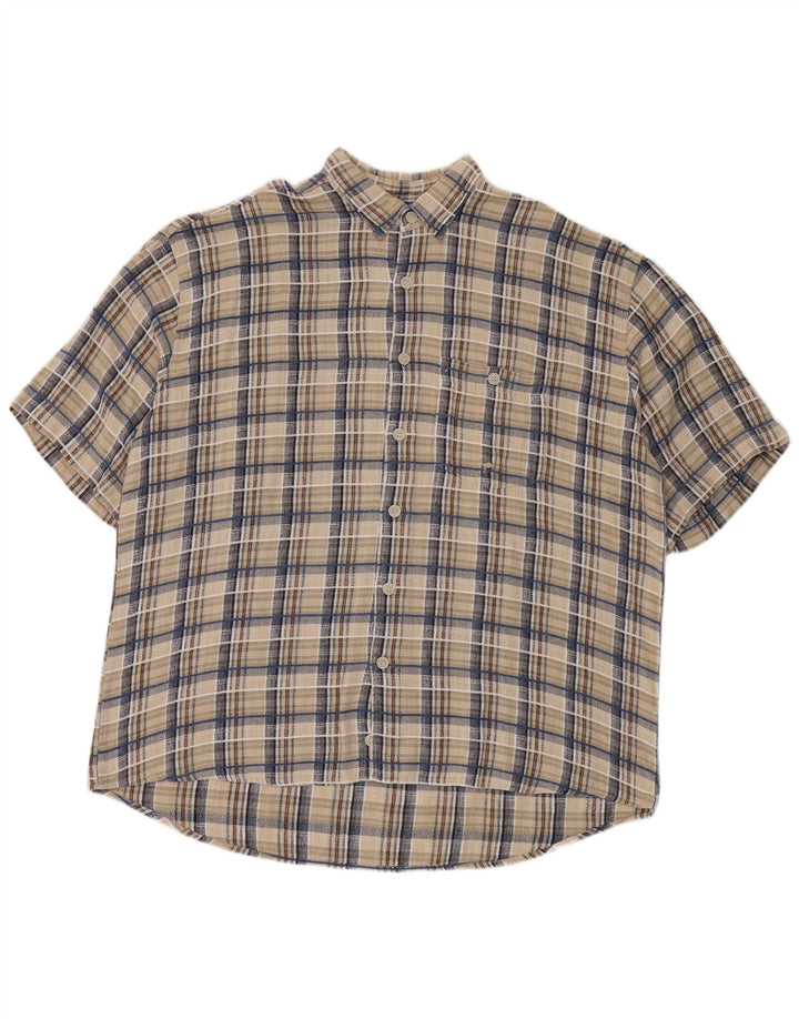 Ανδρικό κοντομάνικο πουκάμισο Camel Active 2XL Beige Check