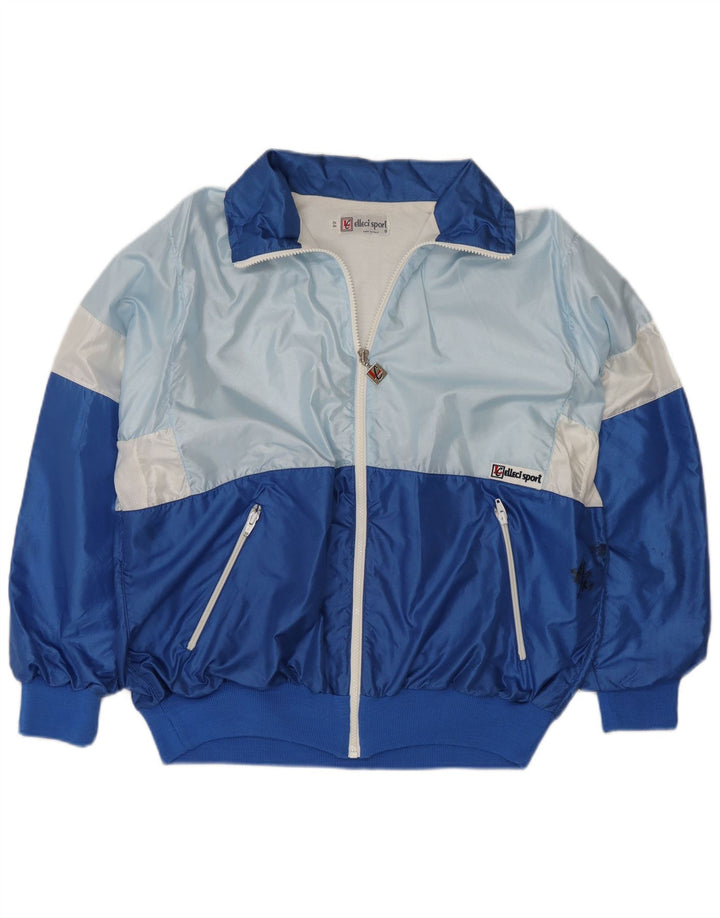 Vintage γυναικεία υπερμεγέθη αθλητική φόρμα Top Jacket IT 44 Medium Blue Colourblock