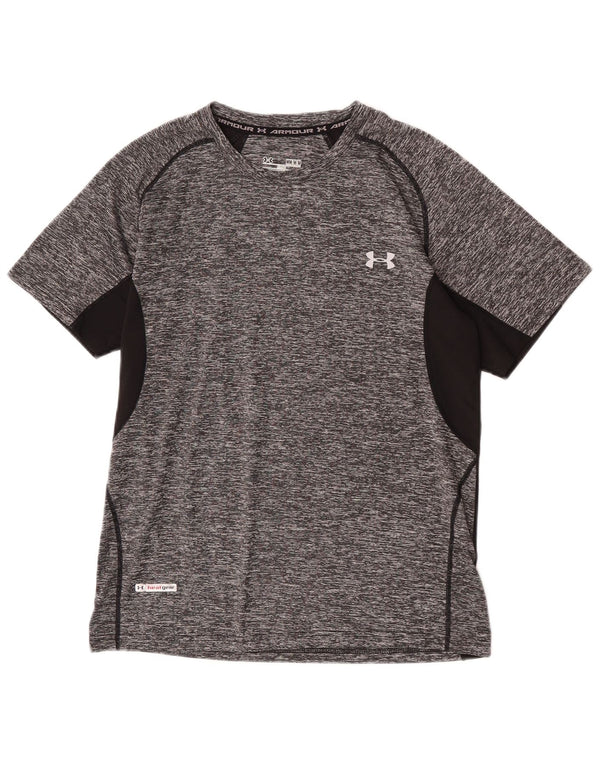 Ανδρικό γραφικό μπλουζάκι Under Armour Heat Gear Top Medium Grey Colourblock