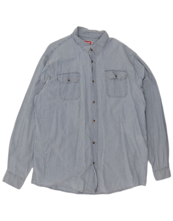 Ανδρικό ψηλό πουκάμισο Wrangler XL Μπλε βαμβακερό