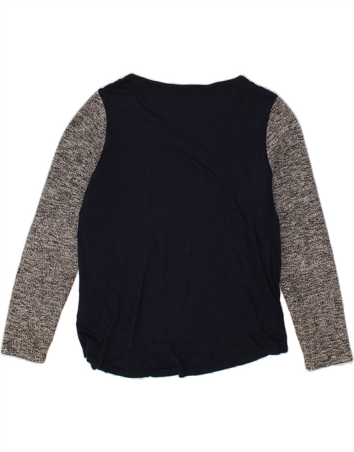 OASIS Womens Blouse Top UK 12 Medium Navy Blue Colourblock Polyester Vintage Oasis and Second-Hand Oasis from Messina Hembry 