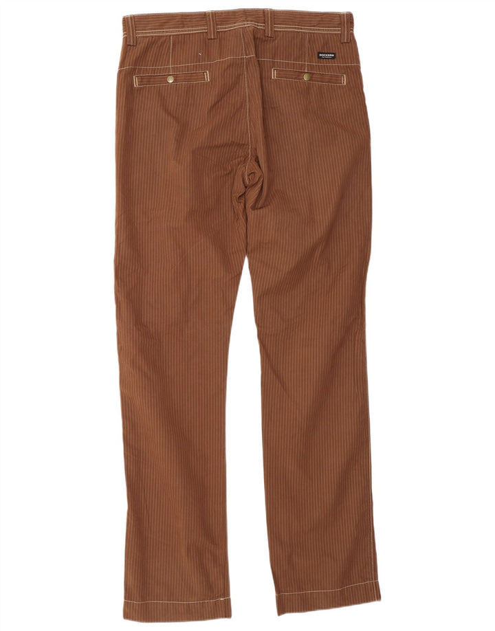 DOCKERS Ανδρικό παντελόνι Chino με λεπτή εφαρμογή W34 L34 Καφέ Pinstripe Classic