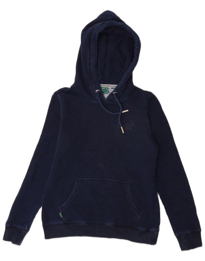 SUPERDRY Γυναικείο Hoodie Jumper UK 8 Small Navy Blue Cotton