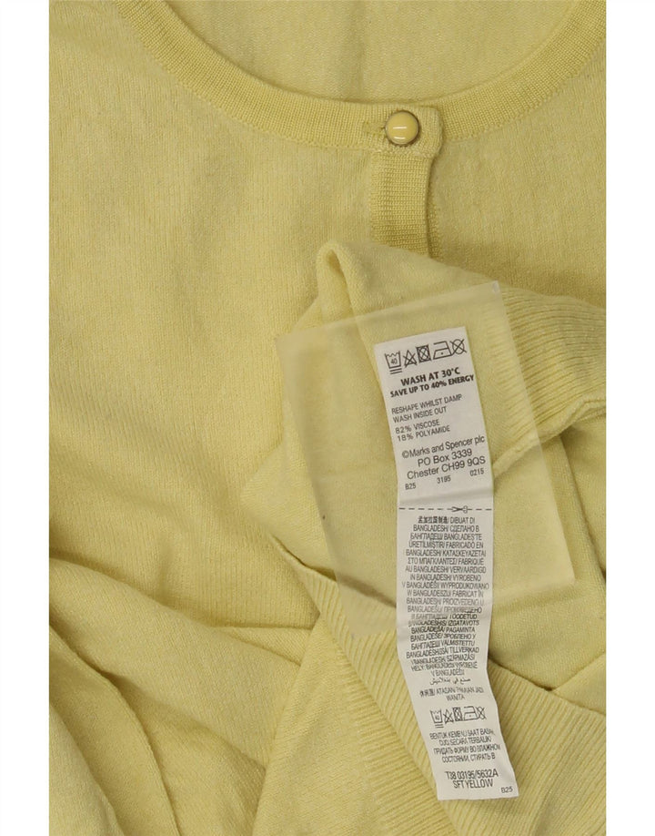 Marks & Spencer Γυναικεία ζακέτα πουλόβερ UK 8 Μικρή κίτρινη βισκόζη