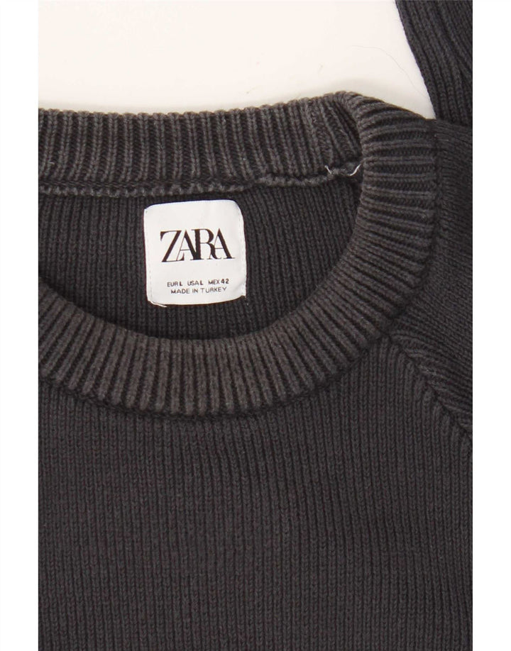 Ανδρικό πουλόβερ Zara Crew Neck Jumper Μεγάλο Navy Blue