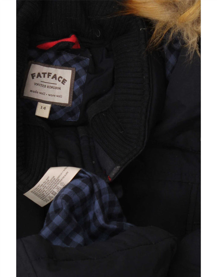 Fat Face Γυναικείο παλτό με κουκούλα UK 14 Medium Navy Blue Nylon