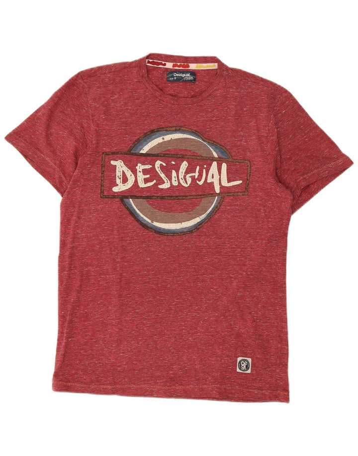 Ανδρικό γραφικό T-shirt Desigual Top Small Maroon Flecked