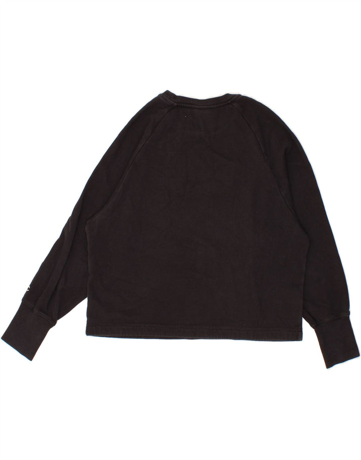 CHAMPION Womens Oversized Graphic Sweatshirt Jumper UK 10 Small Black Vintage Champion and Second-Hand Champion from Messina Hembry 
