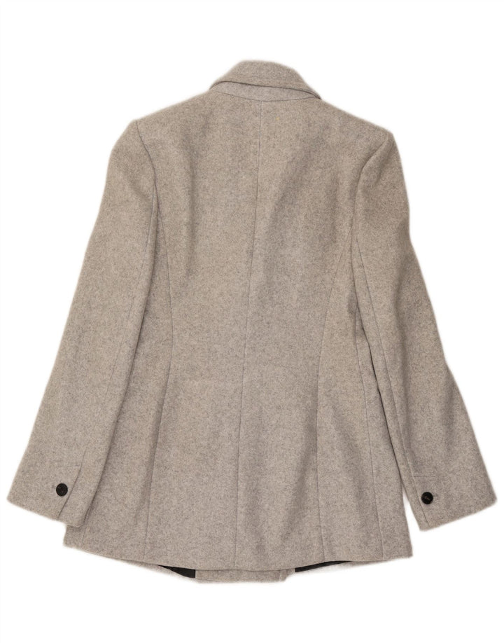 Zara Γυναικείο μπουφάν με διπλό στήθος UK 10 Small Grey Polyester