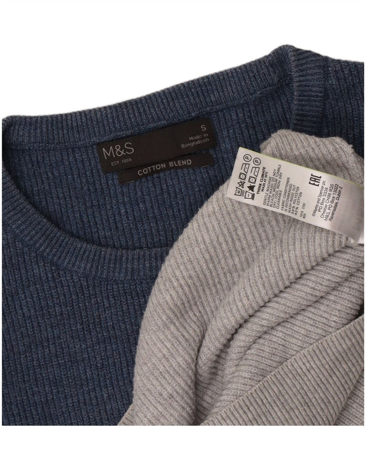 Marks & Spencer Ανδρικό πουλόβερ με λαιμόκοψη, μικρό γκρι χρώμα