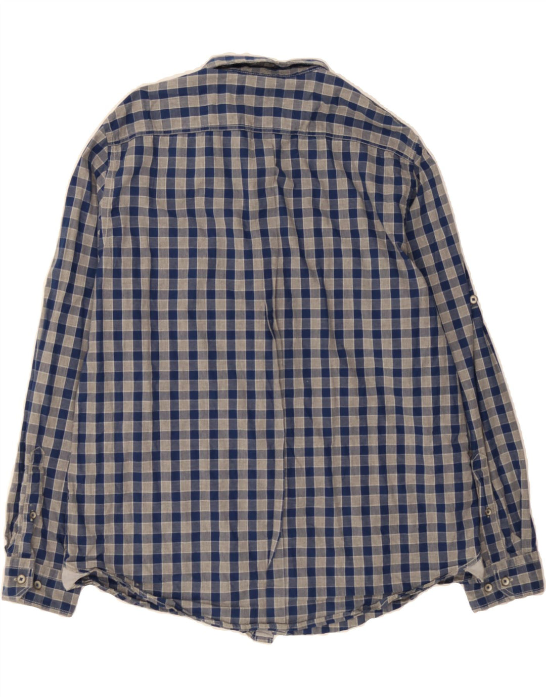 DKNY Mens Military Shirt XL Navy Blue Gingham Cotton Vintage Dkny and Second-Hand Dkny from Messina Hembry 