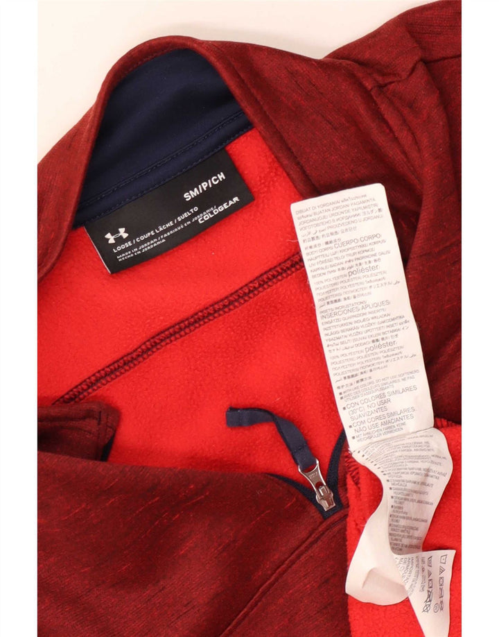 Under Armour Ανδρικό Φούτερ με φερμουάρ με λαιμόκοψη, μικρό καφέ χρώματος