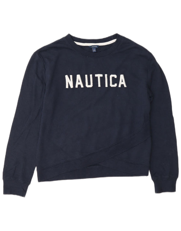 Γυναικείο γραφικό υπερμεγέθη φούτερ Nautica Jumper UK 10 Small Navy Blue