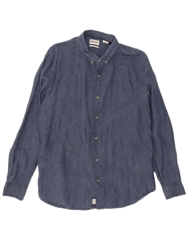 TIMBERLAND Ανδρικό πουκάμισο Slim Fit 2XL λινό Navy Blue