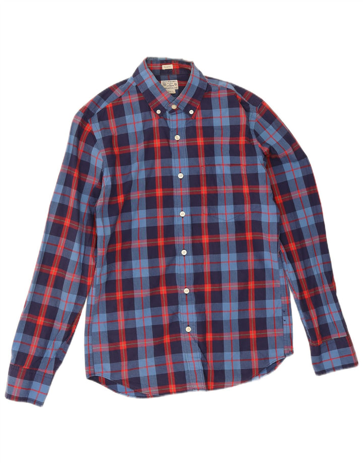 Ανδρικό πουκάμισο J. Crew Slim Fit Small Navy Blue Check Cotton