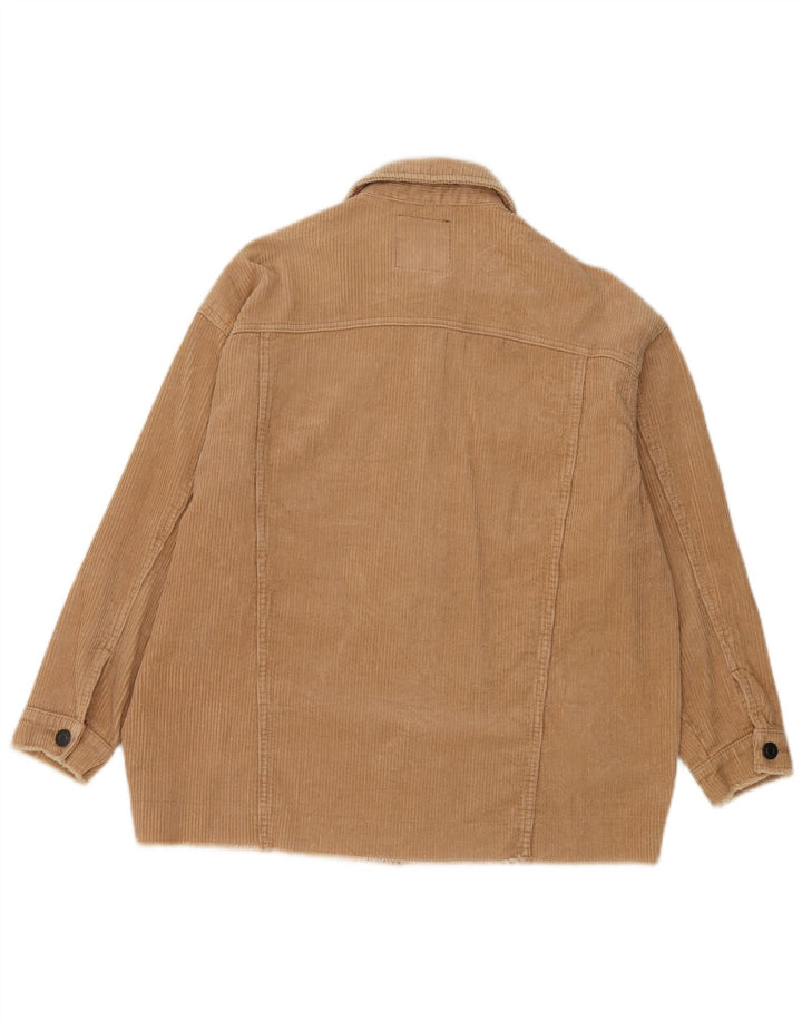 Zara Γυναικείο Κοτλέ Μπουφάν UK 10 Small Brown Βαμβακερό