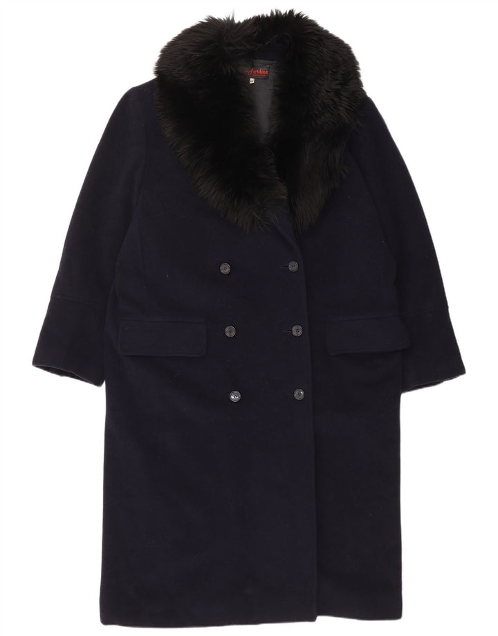 Vintage Γυναικείο Παλτό με διπλό στήθος IT 48 XL Navy Blue Wool