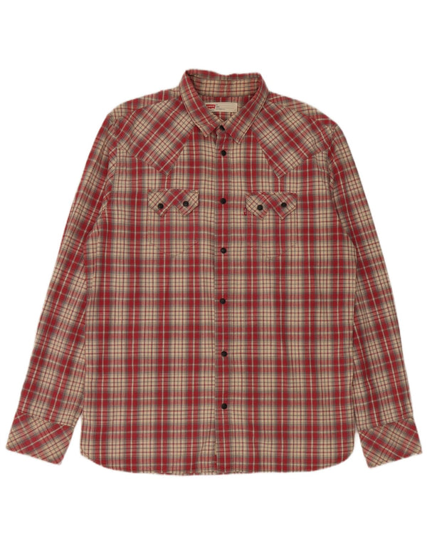 Ανδρικό πουκάμισο Levi's Western Slim Fit XL κόκκινο βαμβακερό