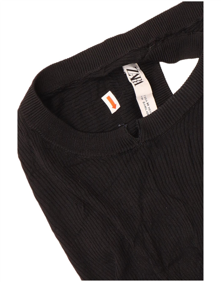 Zara Γυναικείο Γιλέκο Τοπ UK 12 μεσαία μαύρη βισκόζη