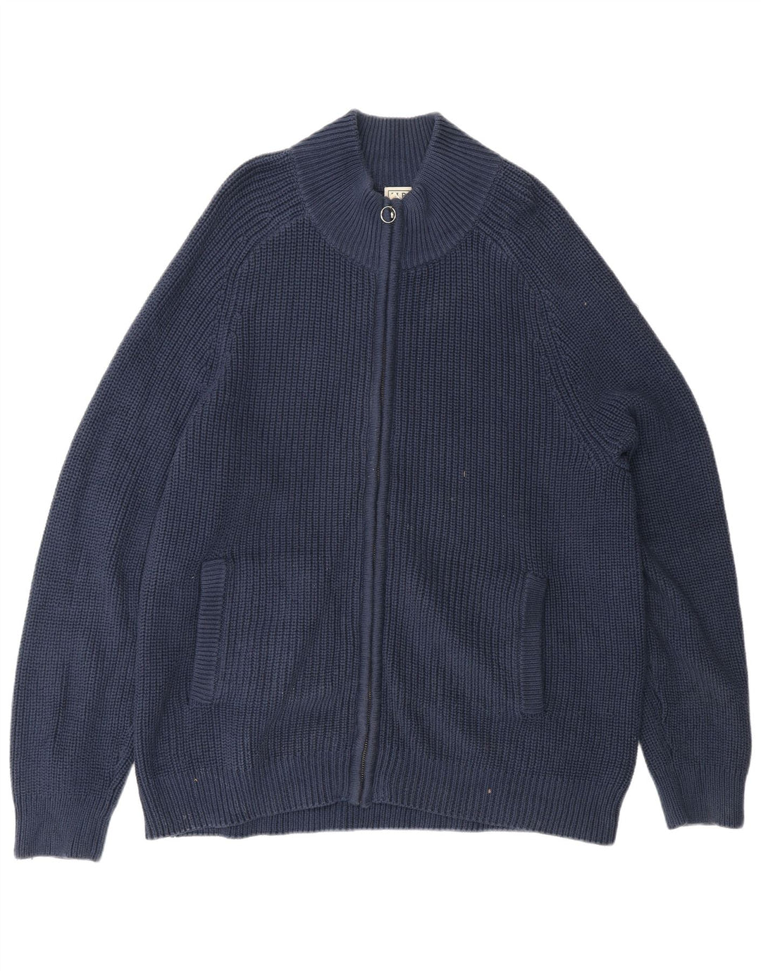 Ανδρικό πουλόβερ ζακέτα L.L.BEAN Large Navy Blue από βαμβάκι
