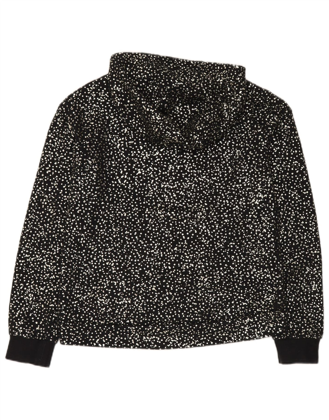 NIKE Girls Hoodie Jumper 13-14 Years XL Βαμβακερό μαύρο με στίγματα