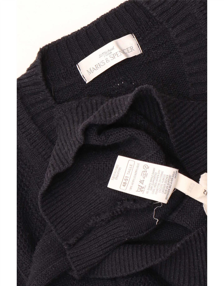 Marks & Spencer Ανδρικό πουλόβερ με λαιμόκοψη με λαιμόκοψη με μεσαίο μπλε ακρυλικό