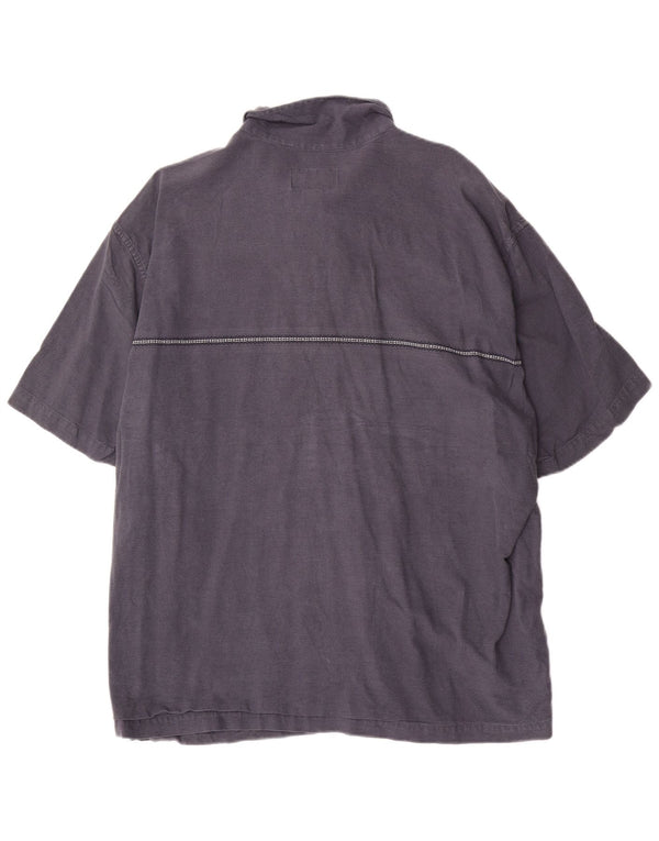 Ανδρικό κοντομάνικο πουκάμισο Eddie Bauer 2XL Navy Blue βαμβακερό