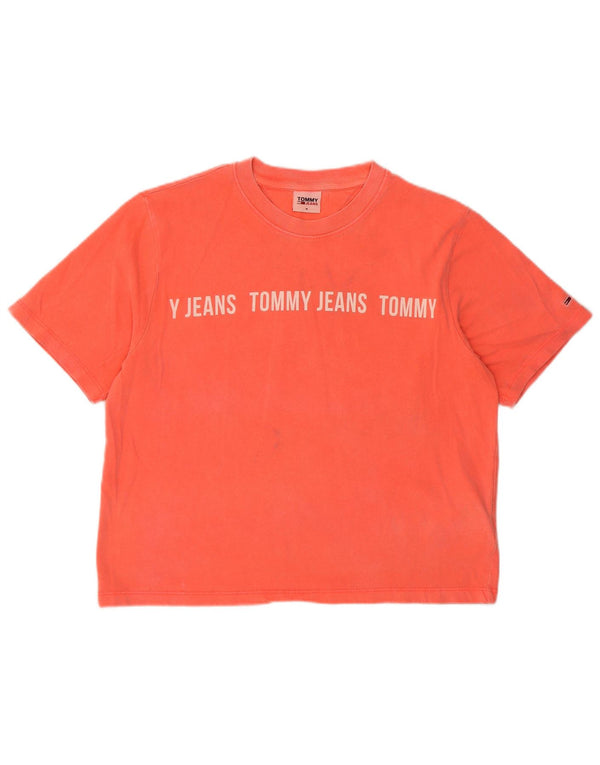 Tommy Hilfiger Γυναικείο Crop Graphic T-Shirt Top Μεσαίο Ροζ Βαμβακερό