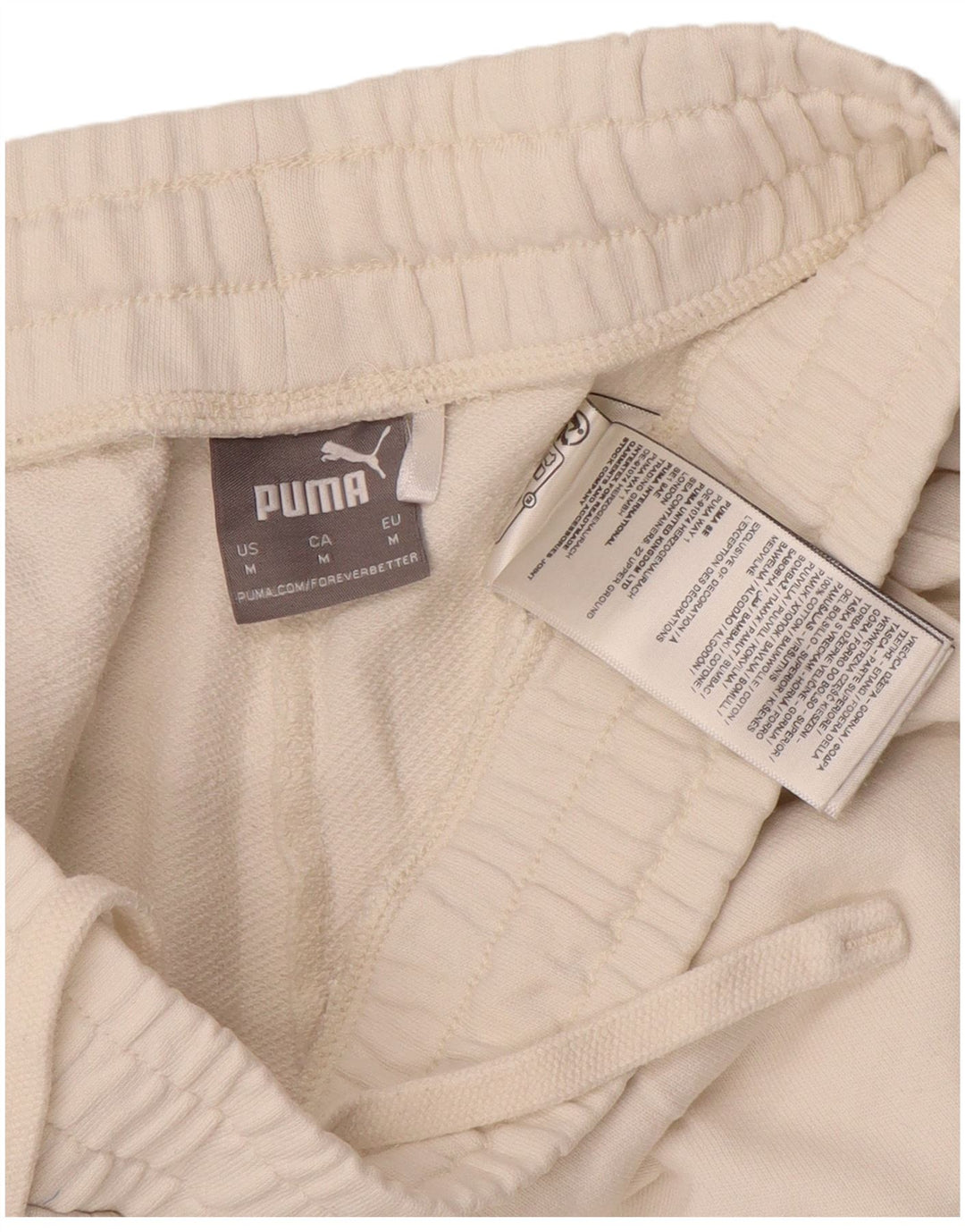 Puma Γυναικεία αθλητική φόρμα Παντελόνι Joggers UK 14 Μεσαίο λευκό βαμβακερό