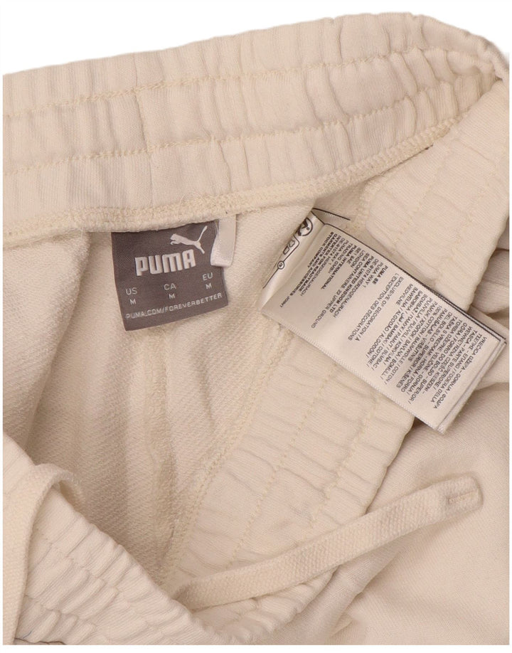 Puma Γυναικεία αθλητική φόρμα Παντελόνι Joggers UK 14 Μεσαίο λευκό βαμβακερό