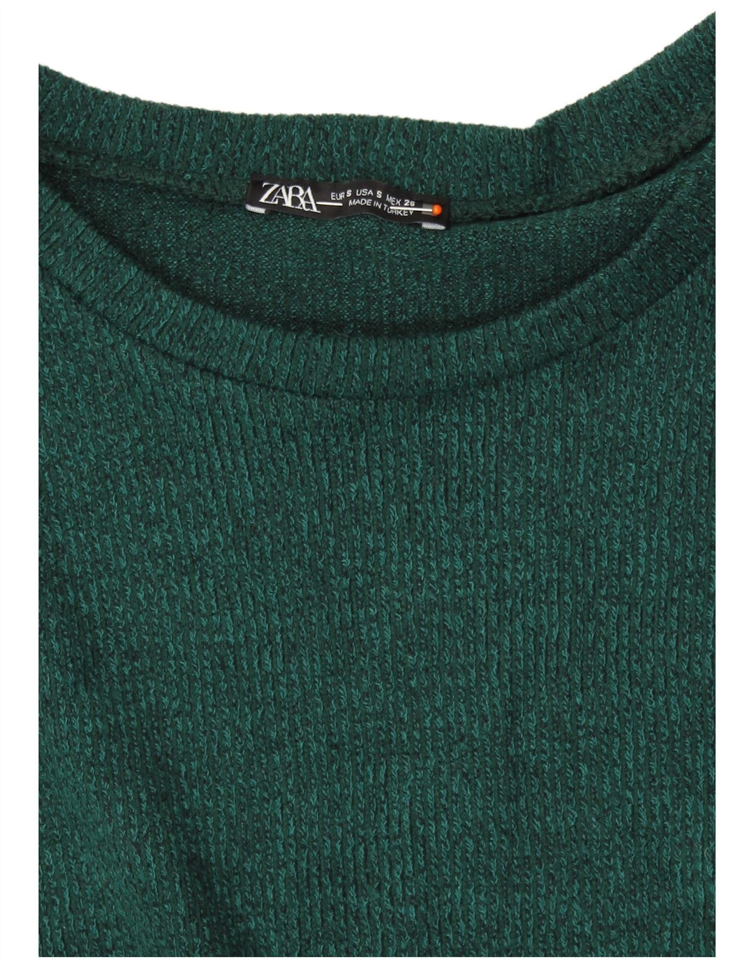 ZARA Γυναικείο πουλόβερ με λαιμόκαυστο UK 10 Small Green