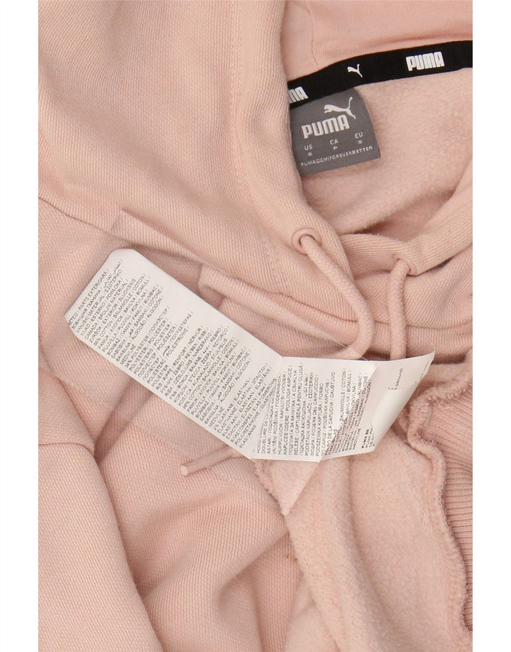PUMA Γυναικείο Hoodie Jumper UK 10 Small Pink Βαμβακερό