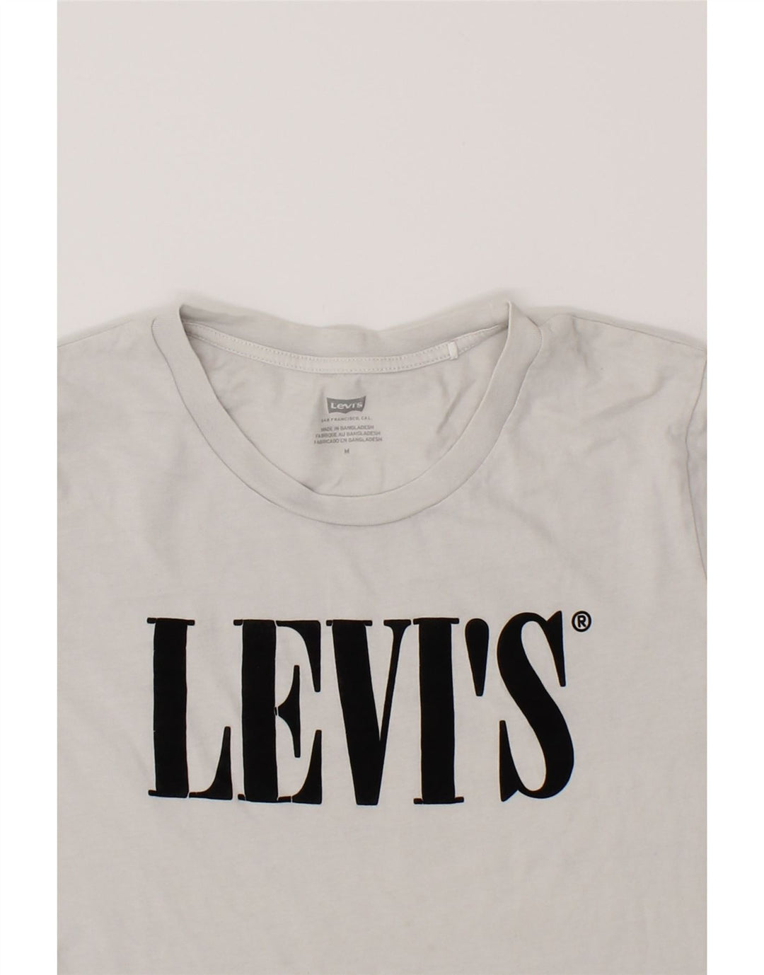 LEVI'S Womens Graphic T-Shirt Top UK 12 Medium White Cotton Vintage Levi's and Second-Hand Levi's from Messina Hembry 