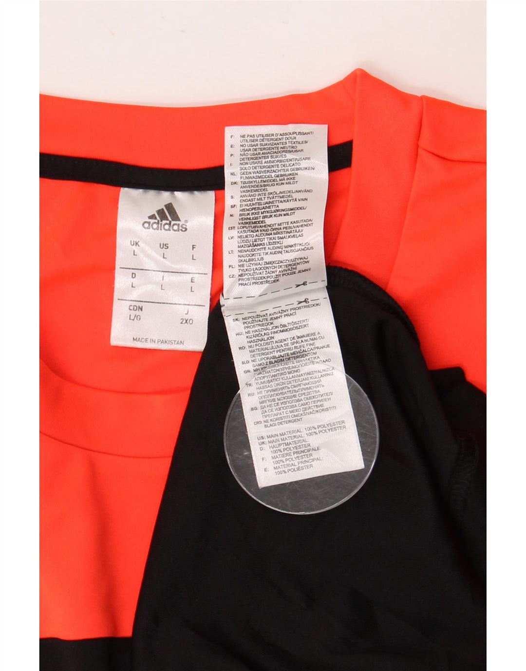 Ανδρικό γραφικό T-Shirt ADIDAS Top Large Black Colourblock Πολυεστέρας