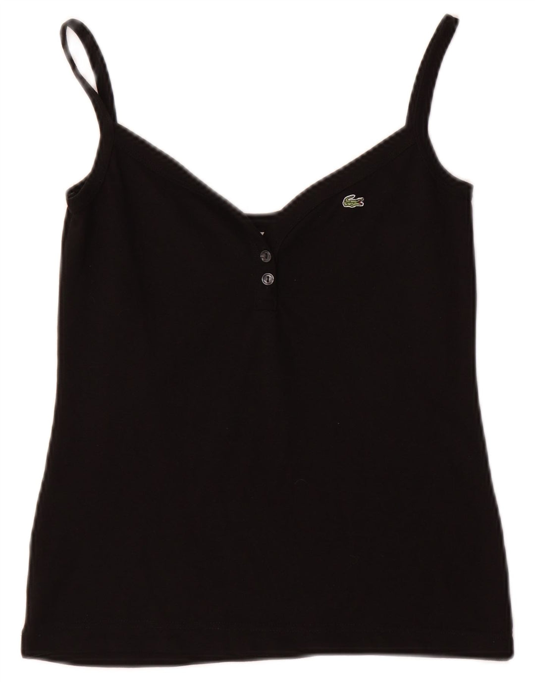LACOSTE Γυναικείο Cami Top UK 8 Μικρό μαύρο βαμβακερό