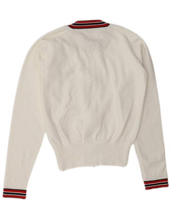 Γυναικείο πουλόβερ Chervo Crop Full Zip Cardigan IT 46 Large White Colourblock