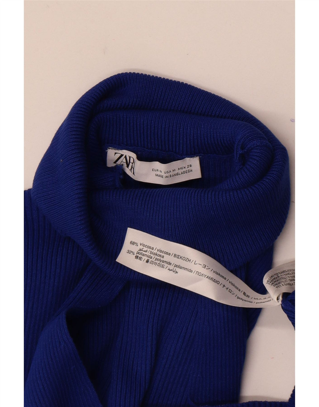 Zara Γυναικείο μακρυμάνικο μάξι φόρεμα UK 12 μεσαία μπλε βισκόζη