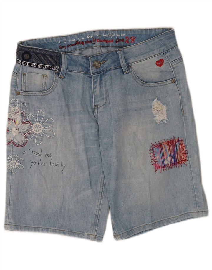 Γυναικείο Desigual Graphic τζιν σορτς W28 Medium Blue Floral