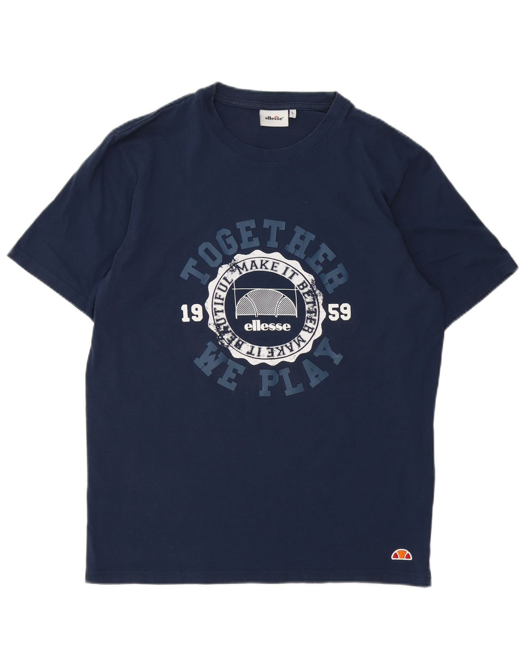 Ellesse Ανδρικό Graphic T-Shirt Τοπ Μεγάλο Navy Blue Cotton