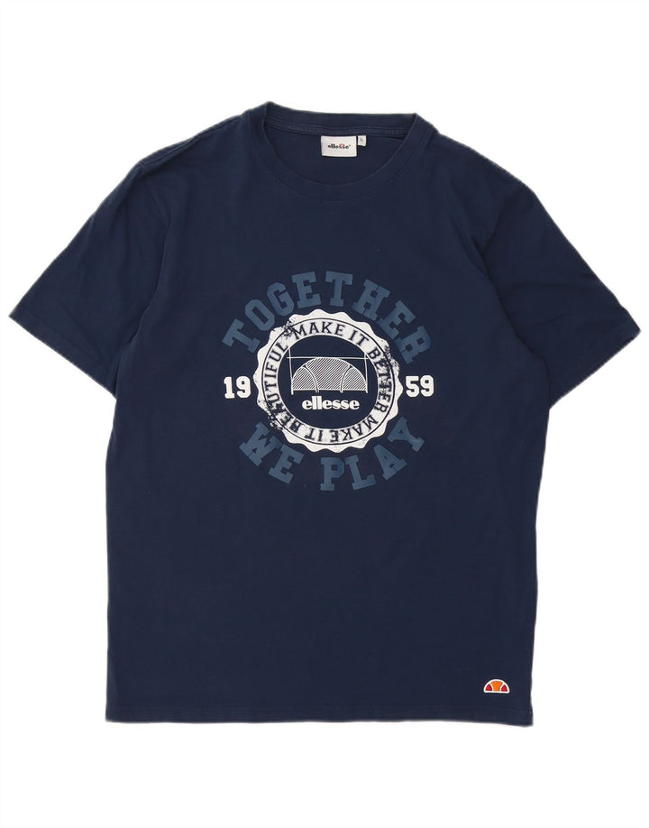 Ellesse Ανδρικό Graphic T-Shirt Τοπ Μεγάλο Navy Blue Cotton