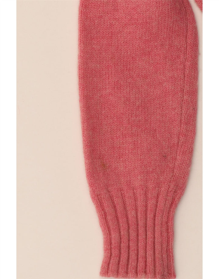 BENETTON Γυναικείο Crop γραφικό πουλόβερ με λαιμόκοψη UK 8 Small Pink